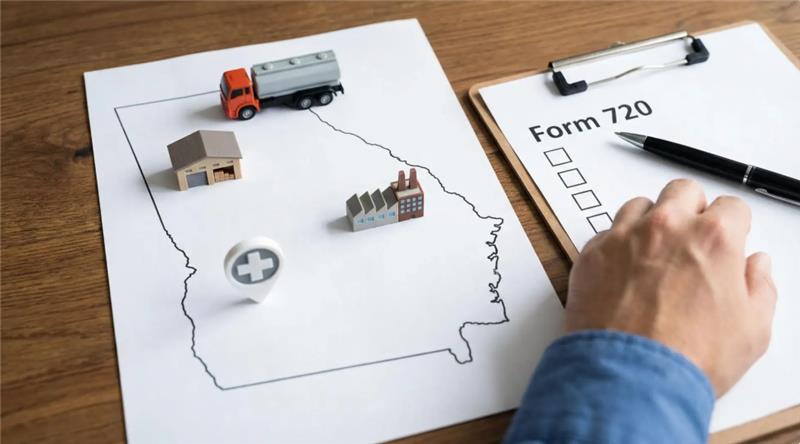 Tax professional completing Retail Tax Filing online